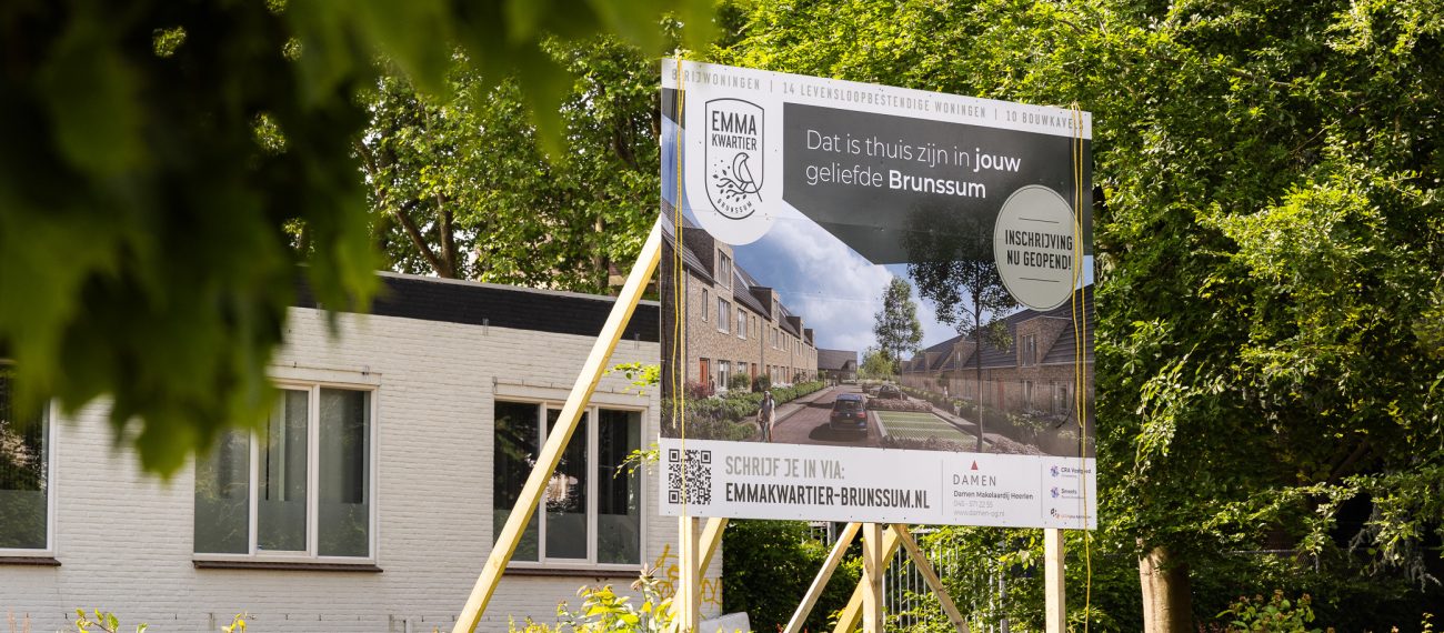 Ontwikkeling Emmakwartier Onthulling Bouwbord
