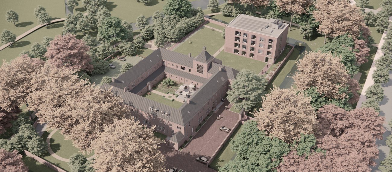 Impressie van de nieuwbouw van Hotel Clara, dat wordt gebouwd in een klooster